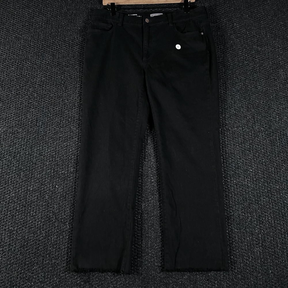 DL1961 Mara Straight Denim Jeans Black Mid Rise Crop Raw Hem Women's Size 31